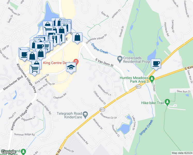 map of restaurants, bars, coffee shops, grocery stores, and more near 5355 Harbor Court Drive in Alexandria