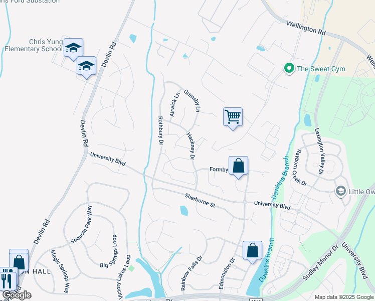 map of restaurants, bars, coffee shops, grocery stores, and more near 12307 Malvern Way in Bristow