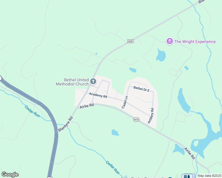 map of restaurants, bars, coffee shops, grocery stores, and more near 6439 Cannon Drive in Warrenton
