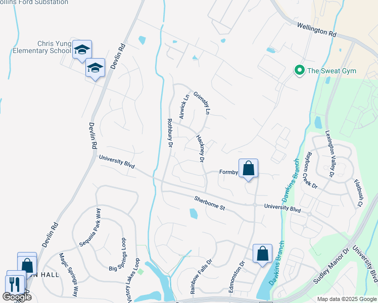 map of restaurants, bars, coffee shops, grocery stores, and more near 12325 Malvern Way in Bristow