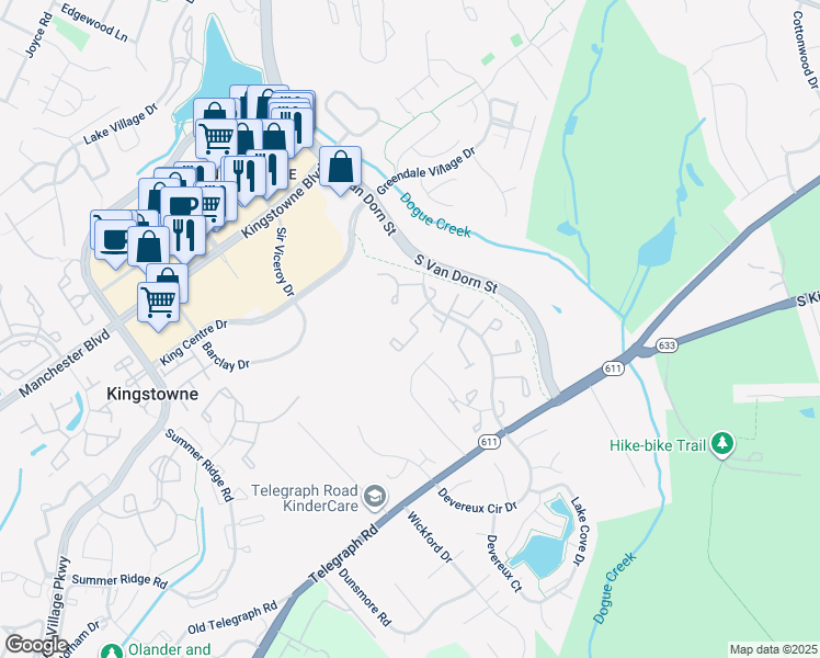 map of restaurants, bars, coffee shops, grocery stores, and more near 5336 Harbor Court Drive in Alexandria