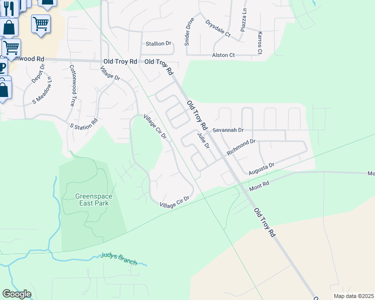 map of restaurants, bars, coffee shops, grocery stores, and more near 31 Charles Drive in Glen Carbon