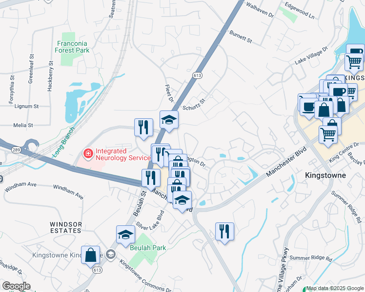 map of restaurants, bars, coffee shops, grocery stores, and more near 6919 Victoria Drive in Alexandria