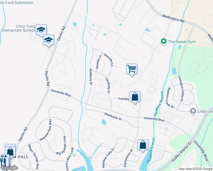 map of restaurants, bars, coffee shops, grocery stores, and more near 12308 Malvern Way in Bristow
