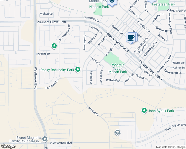 map of restaurants, bars, coffee shops, grocery stores, and more near 3297 Farleton Lane in Roseville