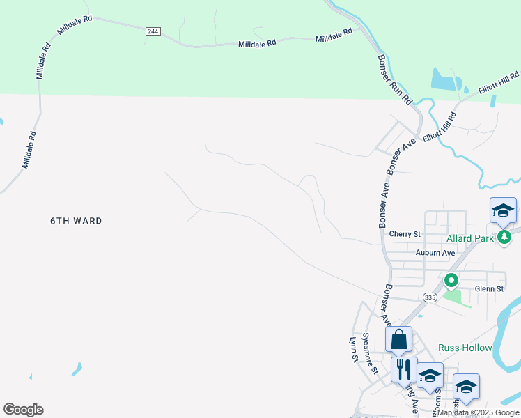 map of restaurants, bars, coffee shops, grocery stores, and more near 5121 Wilson Avenue in Portsmouth
