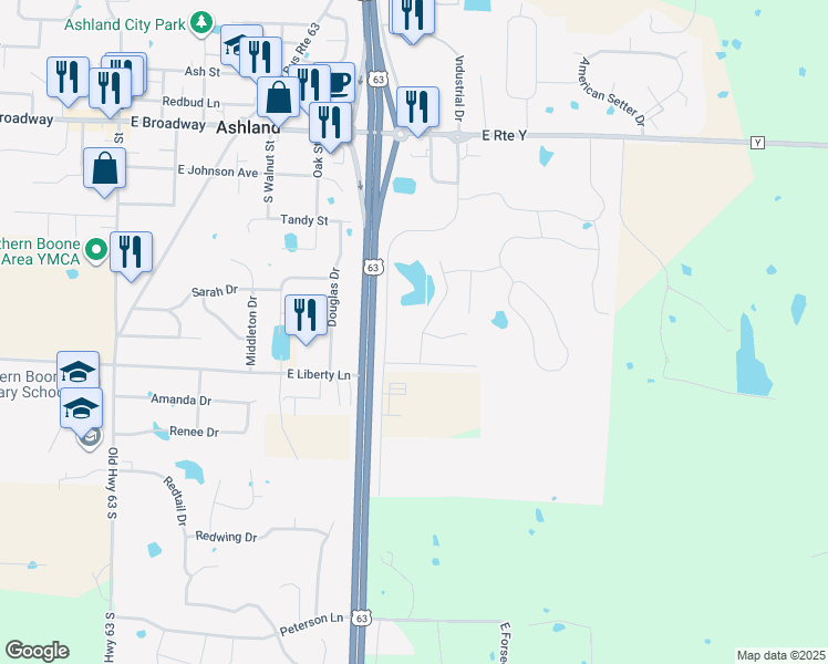 map of restaurants, bars, coffee shops, grocery stores, and more near 910 James Court in Ashland