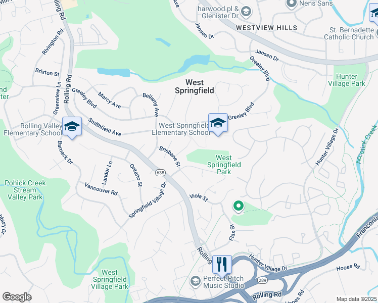 map of restaurants, bars, coffee shops, grocery stores, and more near 6809 Hathaway Street in West Springfield