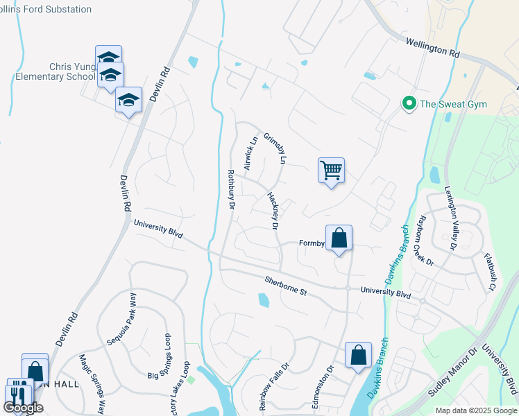 map of restaurants, bars, coffee shops, grocery stores, and more near 12324 Malvern Way in Bristow