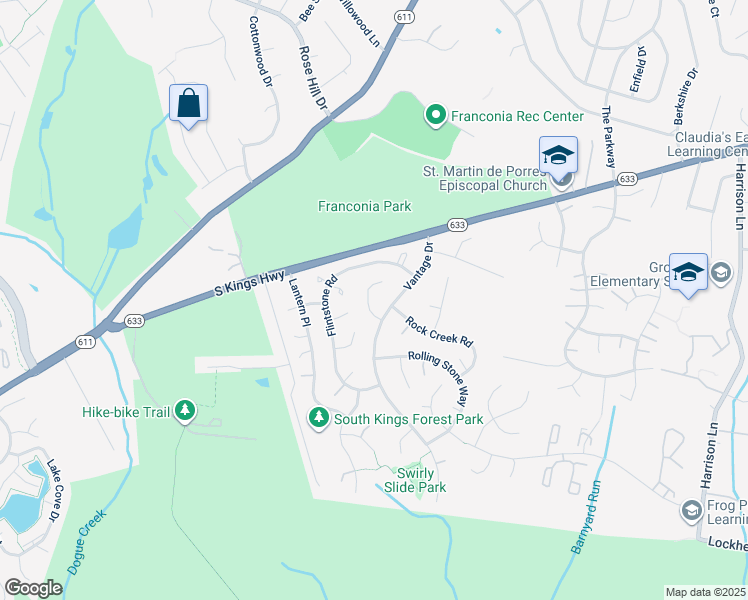 map of restaurants, bars, coffee shops, grocery stores, and more near 4410 Coldbrooke Court in Alexandria