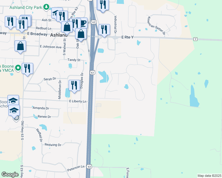 map of restaurants, bars, coffee shops, grocery stores, and more near 910 James Court in Ashland