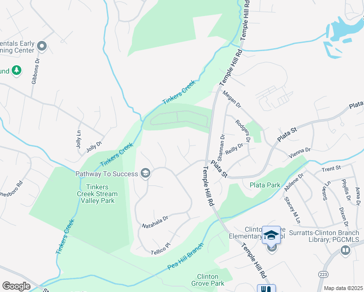 map of restaurants, bars, coffee shops, grocery stores, and more near 4504 Hiwassee Drive in Clinton