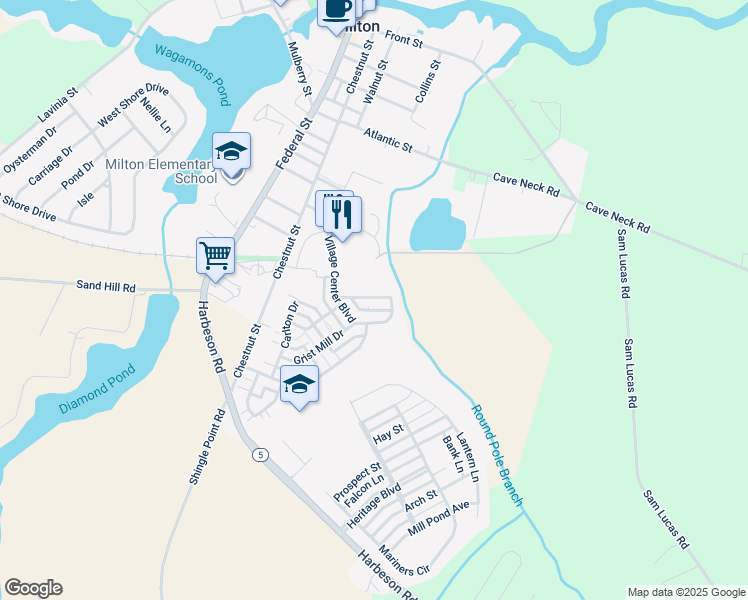 map of restaurants, bars, coffee shops, grocery stores, and more near 112 Fulham Drive in Milton