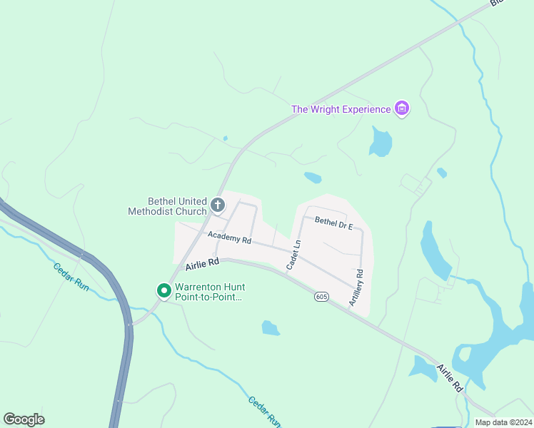 map of restaurants, bars, coffee shops, grocery stores, and more near 6425 Cannon Drive in Warrenton