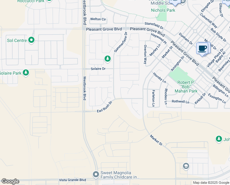 map of restaurants, bars, coffee shops, grocery stores, and more near 308 Dorado Lane in Roseville