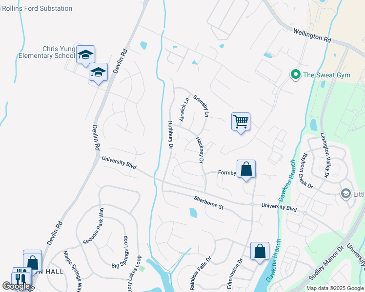 map of restaurants, bars, coffee shops, grocery stores, and more near 8620 Ellesmere Way in Bristow