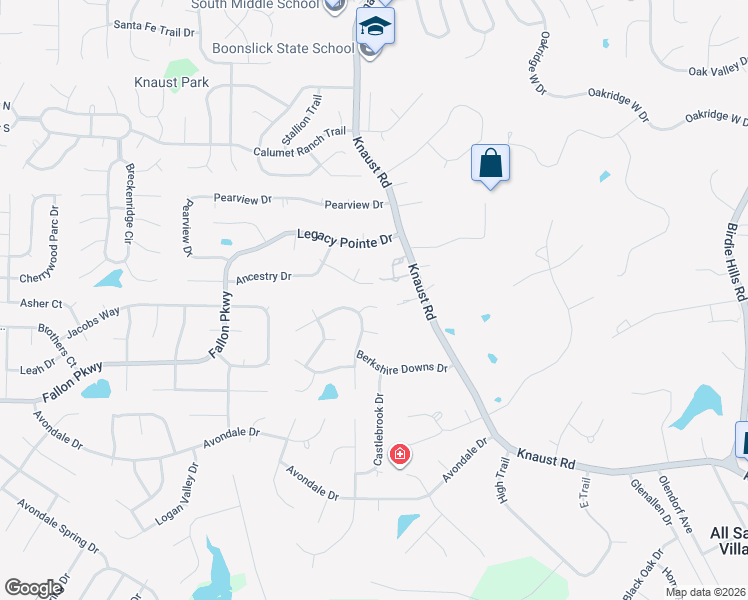 map of restaurants, bars, coffee shops, grocery stores, and more near 114 Donnie Lane in St. Peters