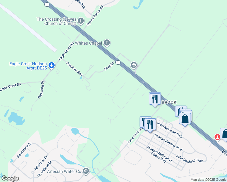 map of restaurants, bars, coffee shops, grocery stores, and more near 30431 Den Drive in Milton