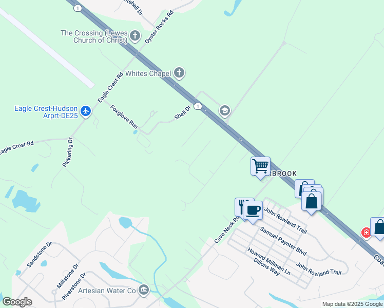 map of restaurants, bars, coffee shops, grocery stores, and more near 30431 Den Drive in Milton