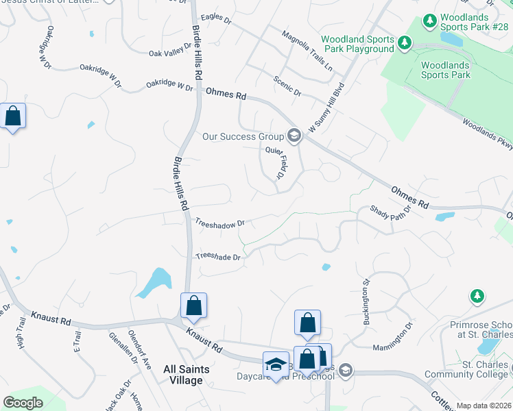 map of restaurants, bars, coffee shops, grocery stores, and more near 9 Gentle Breeze Court in Saint Peters