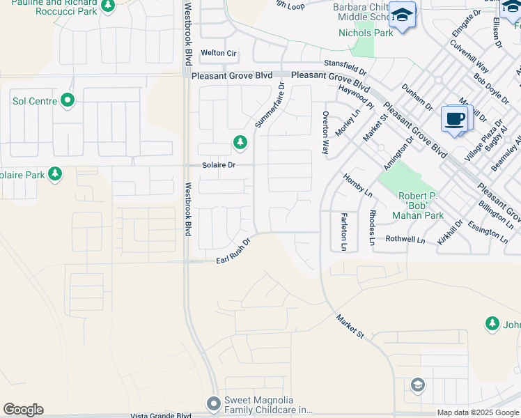 map of restaurants, bars, coffee shops, grocery stores, and more near 4329 Hydra Circle in Roseville