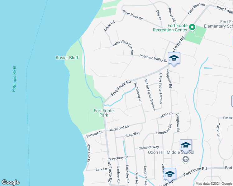 map of restaurants, bars, coffee shops, grocery stores, and more near 8718 Fort Foote Road in Fort Washington