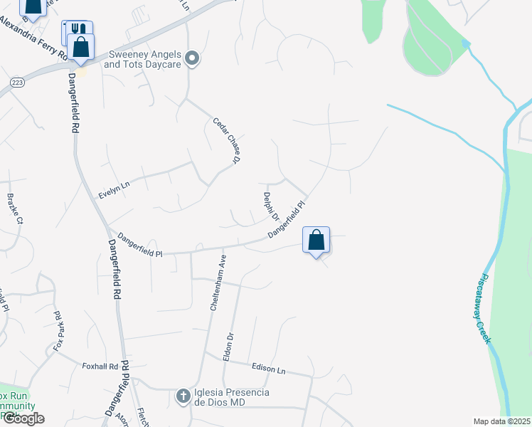 map of restaurants, bars, coffee shops, grocery stores, and more near 8711 Delphi Drive in Clinton
