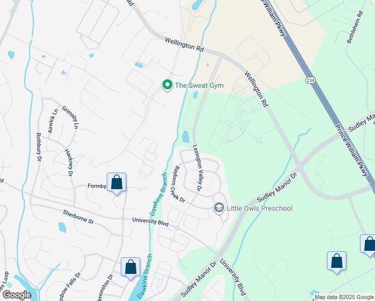 map of restaurants, bars, coffee shops, grocery stores, and more near Bethany Springs Mews in Linton Hall