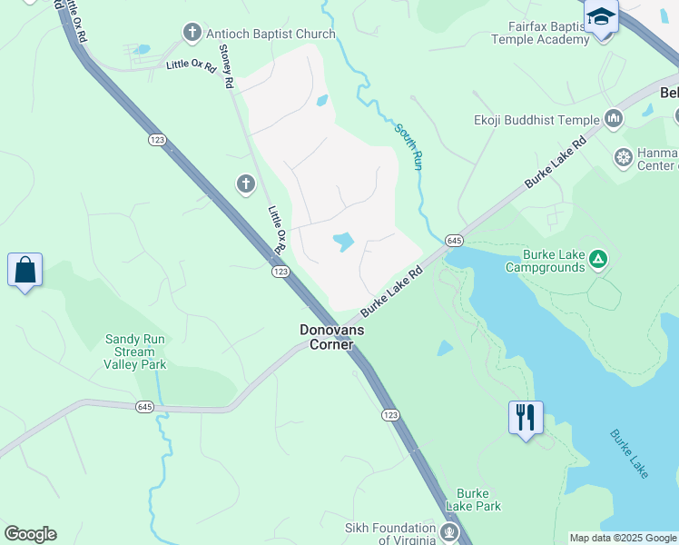 map of restaurants, bars, coffee shops, grocery stores, and more near 6818 Jeremiah Court in Fairfax Station