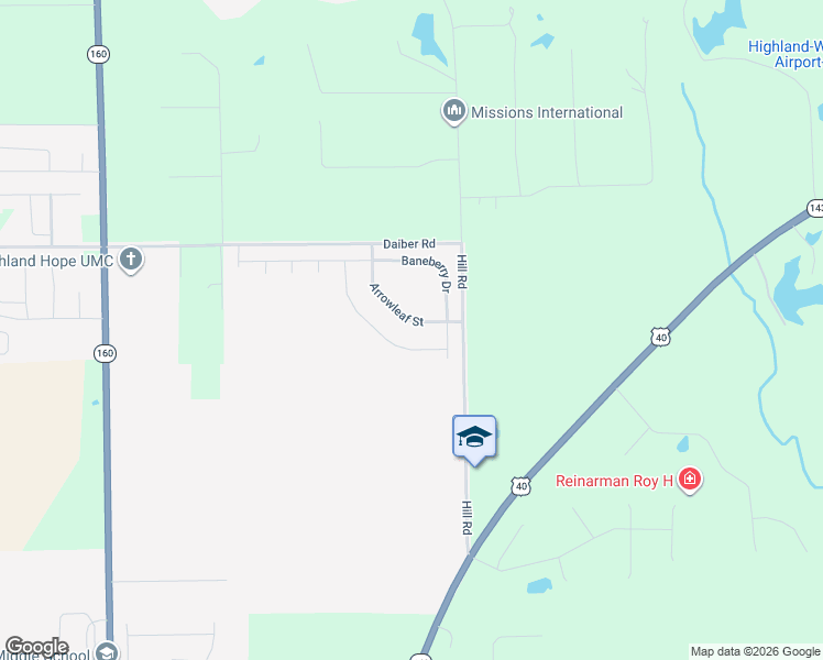 map of restaurants, bars, coffee shops, grocery stores, and more near 130 Arrowleaf Street in Highland