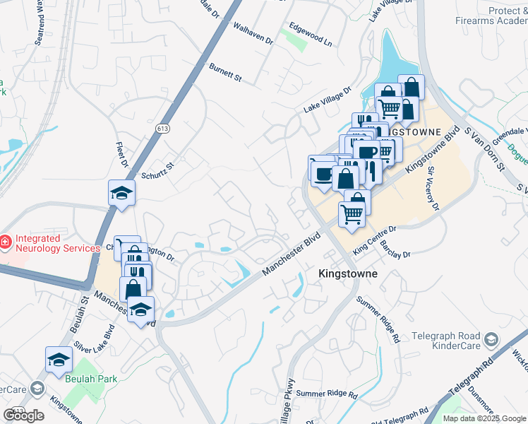 map of restaurants, bars, coffee shops, grocery stores, and more near 6822 Ericka Avenue in Alexandria
