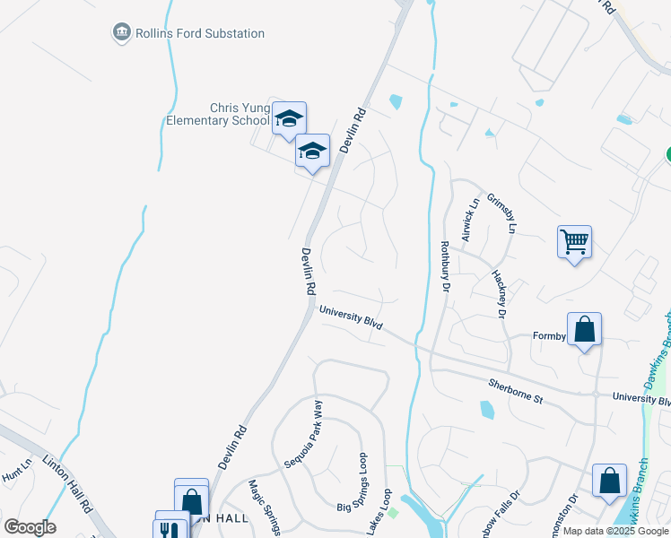 map of restaurants, bars, coffee shops, grocery stores, and more near 12647 Tide View Court in Bristow
