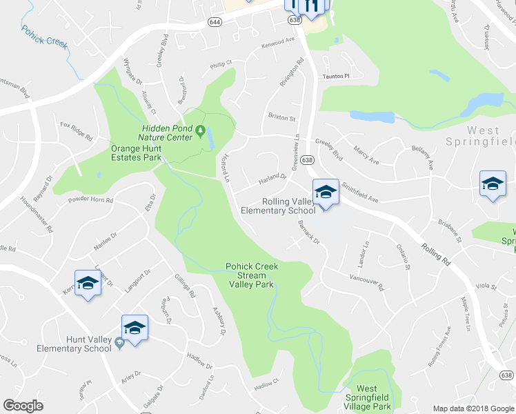 map of restaurants, bars, coffee shops, grocery stores, and more near 6717 Greenview Lane in Springfield