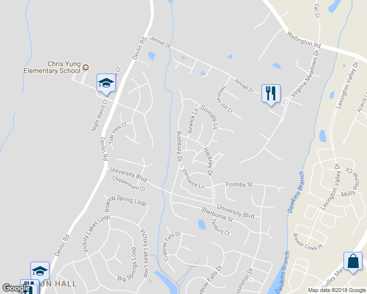 map of restaurants, bars, coffee shops, grocery stores, and more near 8618 Diver Court in Bristow