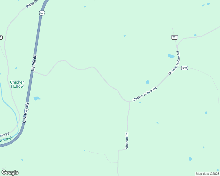 map of restaurants, bars, coffee shops, grocery stores, and more near 7340 Chicken Hollow Road in Ripley