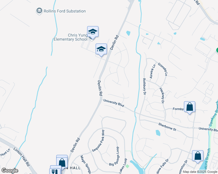 map of restaurants, bars, coffee shops, grocery stores, and more near 12647 Tide View Court in Bristow