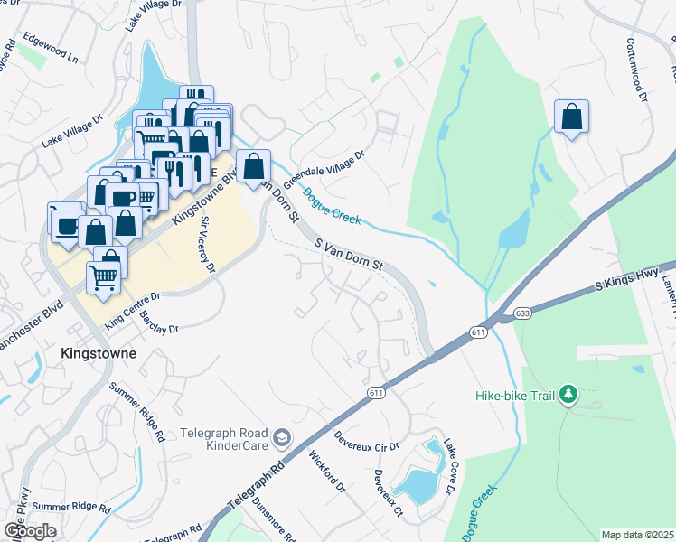 map of restaurants, bars, coffee shops, grocery stores, and more near 5223 Harbor Court Drive in Alexandria