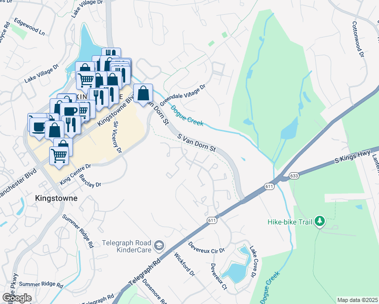 map of restaurants, bars, coffee shops, grocery stores, and more near 5223 Harbor Court Drive in Alexandria