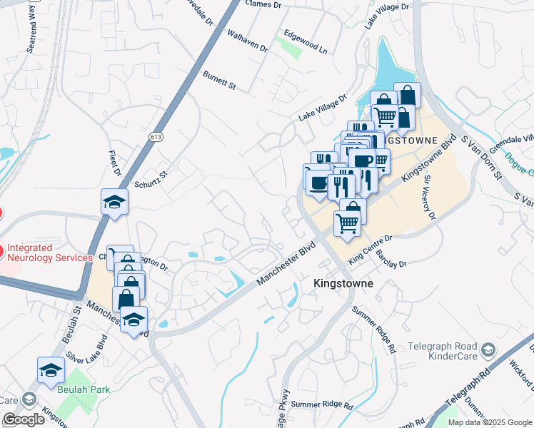 map of restaurants, bars, coffee shops, grocery stores, and more near 6807 Ericka Avenue in Alexandria