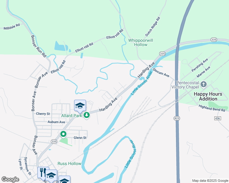 map of restaurants, bars, coffee shops, grocery stores, and more near 1116 Castle Street in Portsmouth