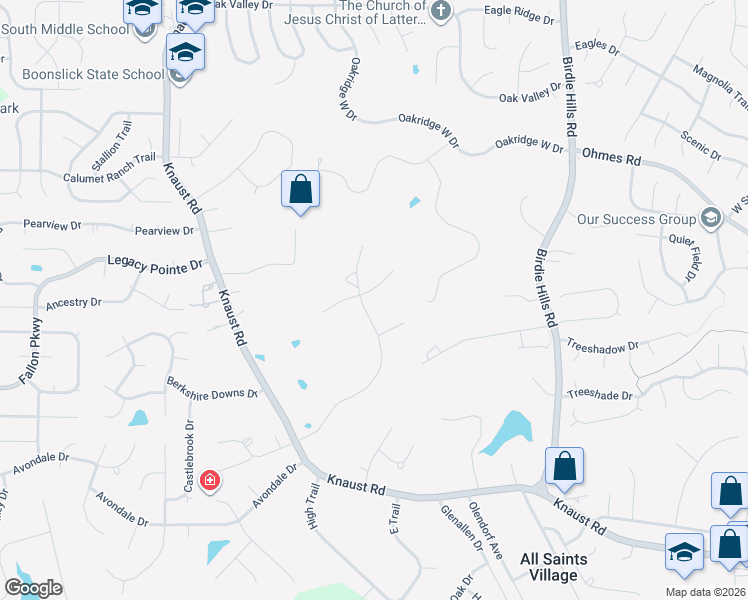 map of restaurants, bars, coffee shops, grocery stores, and more near 502 Rose Hill Courtt East in St. Peters