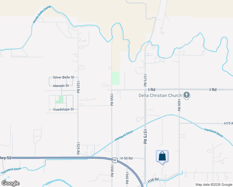 map of restaurants, bars, coffee shops, grocery stores, and more near 797 1550 Rd in Delta