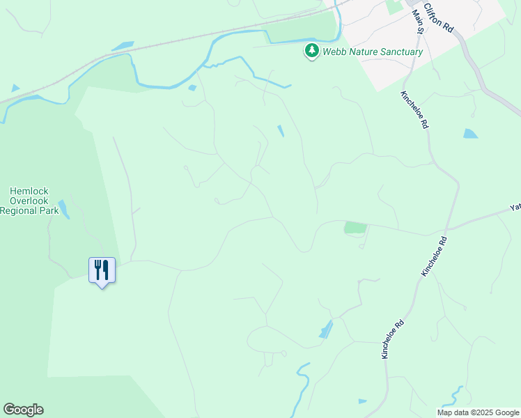 map of restaurants, bars, coffee shops, grocery stores, and more near 12922 Yates Ford Road in Clifton