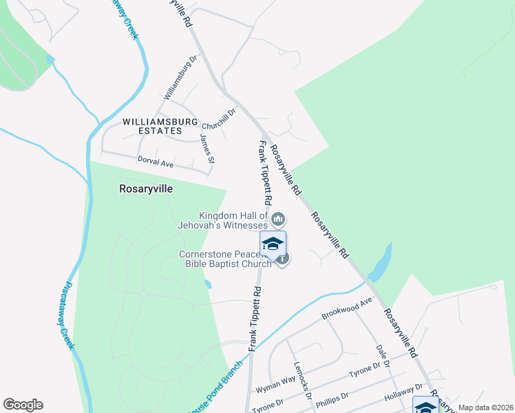 map of restaurants, bars, coffee shops, grocery stores, and more near 8801 Frank Tippett Road in Upper Marlboro