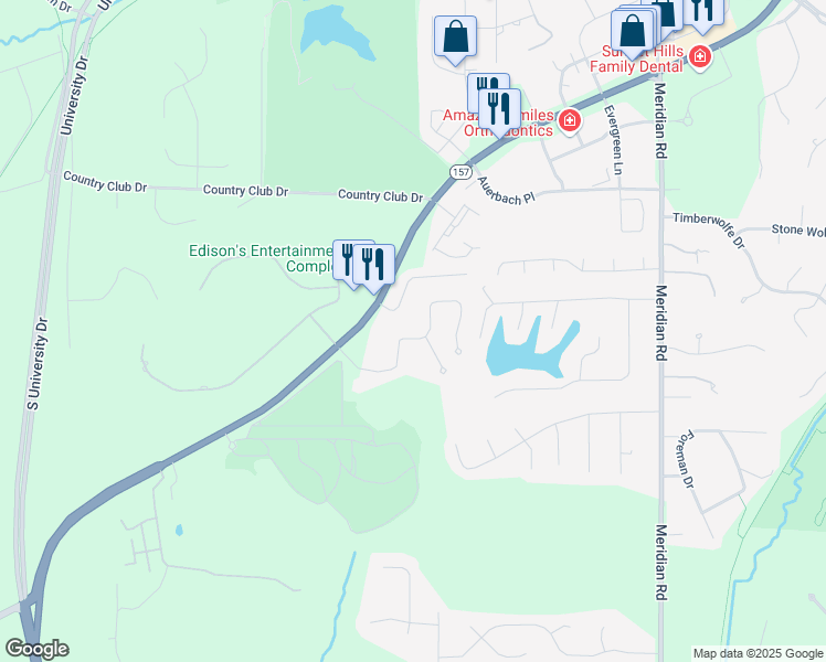 map of restaurants, bars, coffee shops, grocery stores, and more near 129 Fountain Drive in Glen Carbon