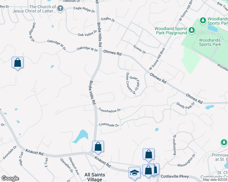 map of restaurants, bars, coffee shops, grocery stores, and more near 505 Gentle Breeze Drive in St. Peters