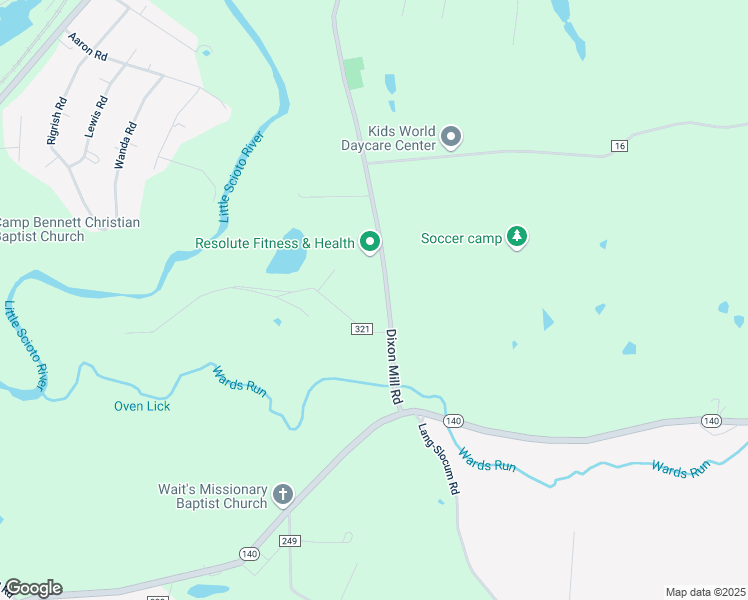map of restaurants, bars, coffee shops, grocery stores, and more near 1195 Dixon Mill Road in Portsmouth