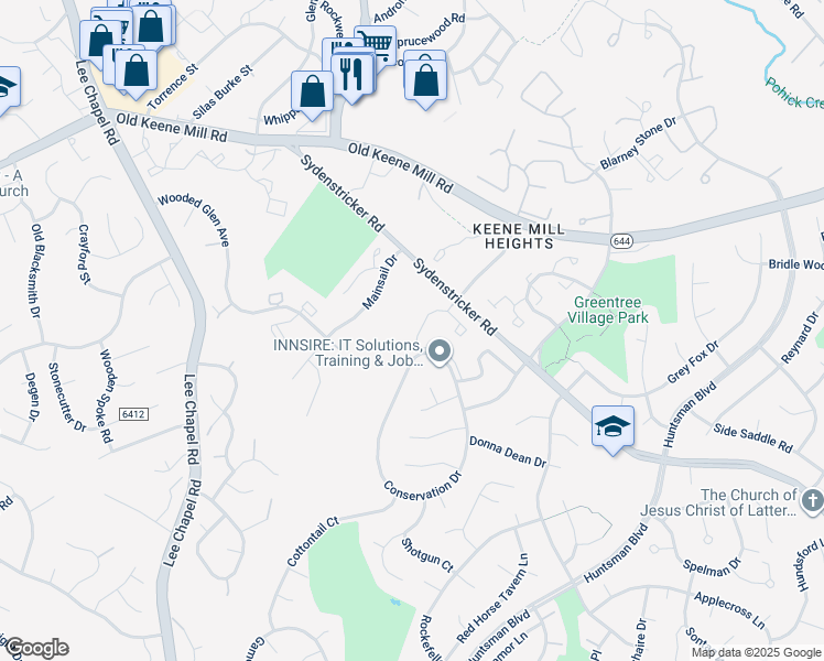 map of restaurants, bars, coffee shops, grocery stores, and more near 6819 Brian Michael Court in Springfield