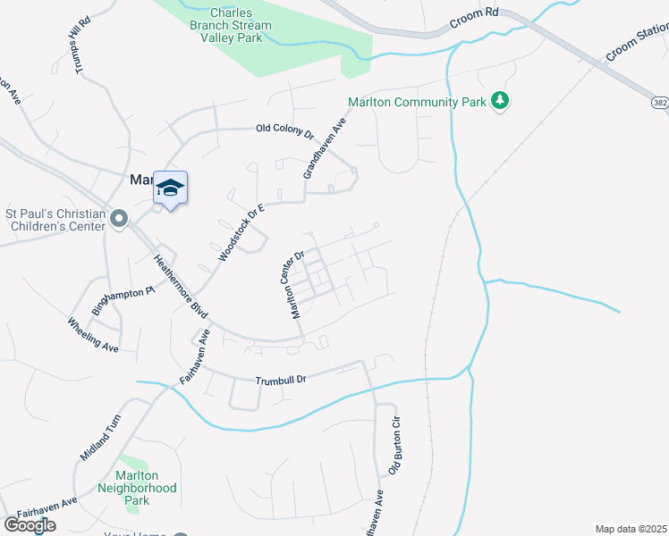 map of restaurants, bars, coffee shops, grocery stores, and more near 12907 Woods View Street in Upper Marlboro