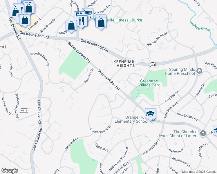 map of restaurants, bars, coffee shops, grocery stores, and more near 90 Brian Michael Court in Springfield